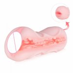 Double Head Male Masturbation Cup Silicone Aircraft Cup Oral Blowjob Mouth Deep Throat Real Pussy Vagina Adult Sex Toys for Men