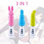 Women 3IN1 Massager Clitoris Rabbit Vibrator Vagina G Spot Anal Plug Vibrator Wand 12 Vibration Modes Adult Erotic Game Sex Toys