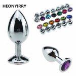Anal Sex Toy Metal Crystal Anal Plug Stainless Steel Booty Beads Jewelled Anal Butt Plug Sex Toys Products for Men Couples