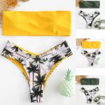 2019 Sexy Women Bikini Set Coconut Print Padded Swimwear Bathing Swimsuit Beachwear Hight Waist Swimming Suit Trajes De Bano#45