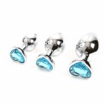 3 Pcs/Set Heart Anal Plug Stainless Steel Metal Anal Beads Sex Products Butt Plug Backyard Adult Sex Toys For Men & Women