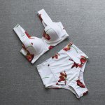 Womens Sexy Floral Push-up Padded Bandage Biqunis Bikini Set Ladies High Waist Swimsuit Triangle Swimwear Bathing Suit Beachwear