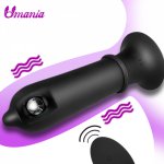 Wireless Control Vibrating Prostate Massager Men Anal Plug Vibrator Waterproof 9 Mode USB charging Butt Plug with Bead Sex Toys