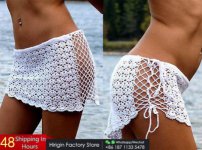 2017 Sexy Women Lace Crochet Bathing Suit Bikini Bottom Dresses Swimwear Cover-Ups Beach Dress Belt Skirt Women Sexy Beachwear