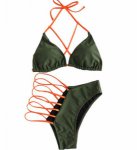 2019 Sexy Solid Bikini Set Swimwear Women Push Up Swimsuit Neck Bandage Brazilian Summer Beach Bathing Suits female Biquini