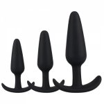 S/M/L 100% Silicone Anal Plug Butt Plug No Vibration Male Prostate Massager G Spot Adult Sex Toys for Men Woman Gay 3 Size
