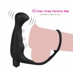Silicone Ring Penis Adult Erotic Sex Toy for Men Vibrator Male Anal Prostata Massager Vibrator for Men Anal Sex Toys Butt Plug