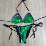 Ins, 2019 Bikini Set Women Sexy Low Waist Bathing Suit Simple Sequins Beach Brazilian Swimsuit Halter Bandage Swimwear