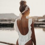 Sexy One Piece Swimsuit 2019 Ruffle Bikini Thong White Swimwear Women Push Up Monokini Female Sexy Backless Bathing Suit