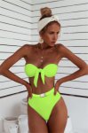 2019 two piece string high waist Swimsuit Bikini neon Swimsuit Women bathing Suit costume Sexy ladie Tankini swimsuits swimwear