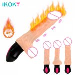 Ikoky, IKOKY 12 Mode Realistic Dildo Vibrator Soft Bendable Heating Clitoris Vagina Massager Sex Toys for Woman Female Masturbation
