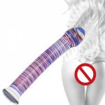 Adult Ladies' SM Crystal Glass Dildo Anal Glass Dildo Anal Plug Sex Toys Colorful Huge Big Dildos Penis Masturbation Wand