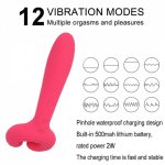 12 Vibration Modes G-Spot Rechargeable 3 Motors Dildo Vibrator Adult Sex Toys Silicone Clitoris Vagina Penis Stimulator Massager