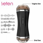 Two Channel Automatic Male Masturbator Blowjob Pussy Sucking Realistic Vagina Sex Machine Aircraft Cup Oral Sex Toys For Men
