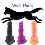 Big Dildos Wolf Penis Dog Suction Animal Cock Anal Plug Soft PVC Black Purple Sex Toys Women Masturbation Men Adult Product ^