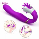 G spot Vibrator Waterproof Tongue Dildo Vibrators Vagina Clitoris Stimulation with 12 Vibration Modes Dual Motor Anal Sex Toys