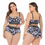 New Plus Size Sexy High Waist Bikini Set Swimwear Women Two-Piece Swimsuit Printing Environmental Swimming Suit Bathing Suits