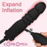 Inflatable Dildo Anal Plug Expandable Silicone Anus Dilator Airfilled Large Pump Dildo Anus Plug Adult Sex Toys For Men Masturba
