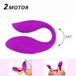 U Silicone Stimulator Double Vibrators Sex Toy For Woman Wireless Vibrator Adult Toys For Couples USB Rechargeable Dildo G Spot