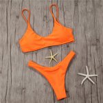 Newly Sexy Women Solid Bikini Set Swimwear Swimsuit Bathing Suit Push Up Brazilian Beachwear BFE88