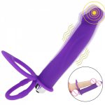 Silicone Double Penetration Penis Vibrator Strap on Dildo Vibrator Anal Plug Prostate Massage Anal Plug Sex Toys for Men Sexo