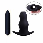 Hollow Anal Plug and 10 Speed Bullet Vibrator Butt Plug Anal Prostate Massager Anus Stimulator Vibrator Sex Toys for Woman Men