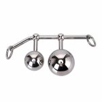 Steel Anal Butt Double Ball Plug Chastity Hook Couple Sex Toy for man  Prostate Massager Double ball design give you double fun