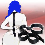 Neck Collar to Handcuffs Bondage BDSM Slave Fetish Couple Game Adult Sex Product Magic tape closure easy to put on or take off