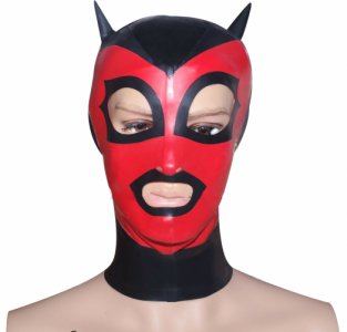 Latex Rubber Mask Hood Gummi 0.4mm with Tails for Catsuit Unisex Party Wear bdsm mask  bdsm sex  fetish men bdsm hood fetish