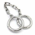 Metal leg irons stainless steel shackles ankle cuffs bdsm bondage tools adult games sex toys for couples fetish slave restraints