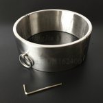 6cm High Heavy Stainless Steel Neck Collar Restraints Fetish Slave BDSM Lockable Choker Sex Product For Women Man