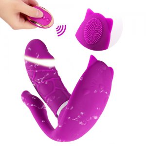 Wireless Remote Double motor Butterfly Wearable Dildo Vibrator For Women Anal Vibrators G-Spot anus Stimulator Clitoral Massager