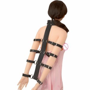Sex Leather Bondage Handcuffs Collar Restraint Straps,Bdsm games Belt,Hand Behind Back bondage,sex Adult Exotic toys for women