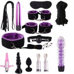 Sex Toys For Couples Handcuffs Whip Nipples Clip Blindfold Mouth Gag Adult Sex Toys Kit BDSM Bondage Toy Flirt Games For Couples