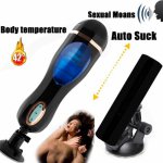 Hands-Free Interactive Intelligent Moan Masturbation Cup Telescopic Suction Male Masturbator Vagina Real Pussy Sex Toys For Men
