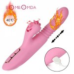 Automatic Telescopic Heating Dildo Vibrator Sex Tongue Roller Licking Clitoris Stimulator G-Spot Vibrators Sex Toys for Women