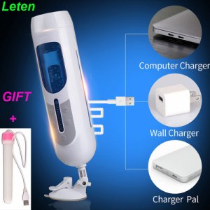 Leten A380 Piston Hands Free 10 Function Retractable USB Male Automatic Masturbator for man silicone vaginal pussy Sex Products