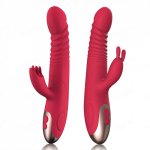 Rabbit Vibrator Telescopic Vibration Built-in Ball Rotation Heating G Spot Dildo Vibrator Female Masturbation Sex Toys for Woman