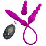 2in1 Dual Heads Silicone Vibrators Female Vaginal Plug Male Prostate Massage Anal Beads Sex Toys for Women Men Gay Lesbian A191