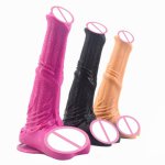 Unisexhuge animal dildo horse penis with suction cup soft silicone sex toys for women masturbator anal massage man big butt plug