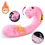 7 Frequency Vibrating Clitoris Stimulator Dildo Vibrator 7 Roating G-Spot Heating Vibrators Masturbator Adult Sex Toys For Women