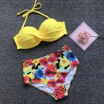 Sexy Push Up Bikini Set Female Swimsuit Floral Print High Waist Bikinis Mujer Women Plus Size Swimwear Bathing Suit Beach Wear