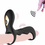 10 Speeds Male Penis Rings Penis Erection Last Cock Ring Vaginal Clitoris Stimulator Wireless Remote Vibrators Sex Toys For Men