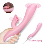 Telescopic Tongue Licking Dildo Vibrators Oral Sex Toys For Women  Vaginal Massager G-Spot Rabbit Vibrator Clitoris Stimulator