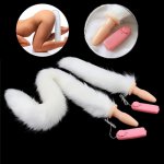 Fox, Silicone Anal Plug Vibrator Fox Tail Butt Plug Vagina Vibrators Sex Toys For Woman Men Gay Adults Intimate Goods Accessories