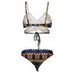 Sexy Bikini Women Retro Floral Print Swimsuits Brazilian Push Up Bandage Set Bathing Suits Swimwear Trikini JT-Drop Ship