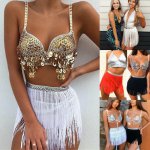 2019 New Sexy Women Sequin Waist Tassel Skirts Beach Cover-Ups Crystal Festival Bikini Body Chain Beachwear Party Skirt
