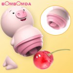 cute vibrator Cute Pink Pig Tongue Vibrator Licking Vibrator Sex Toy for Women 10 Mode Clitoris Nipple Massage Adult Erotic Toy