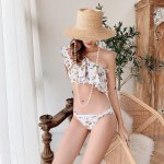 Tankini Swimsuit Swimwear For Girls Bikini Brazilian Swimsuits Girl 2020 Sexy Lemon Print Ruffle High Waist Split Women