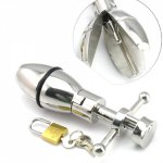 304 Stainless Steel Anal Dilator Openable Butt Plug Massage Silver Colour Metal Anal Lock Dilator Hitch Sex Toys For Men Woman